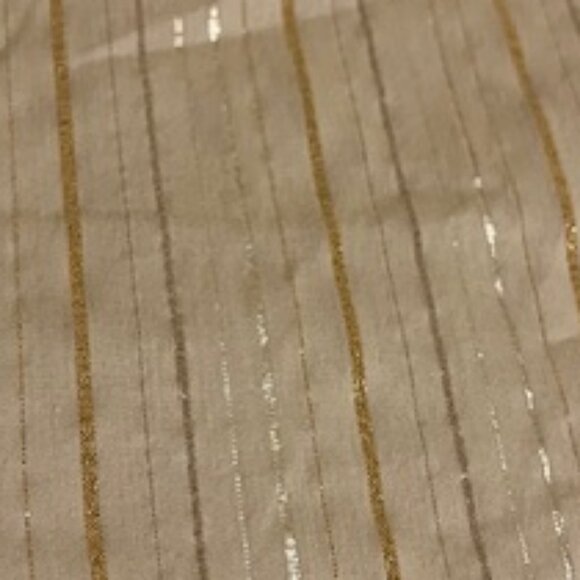 Y2K Wrap top stretch fabric white with silver + gold stripes - Picture 5 of 7